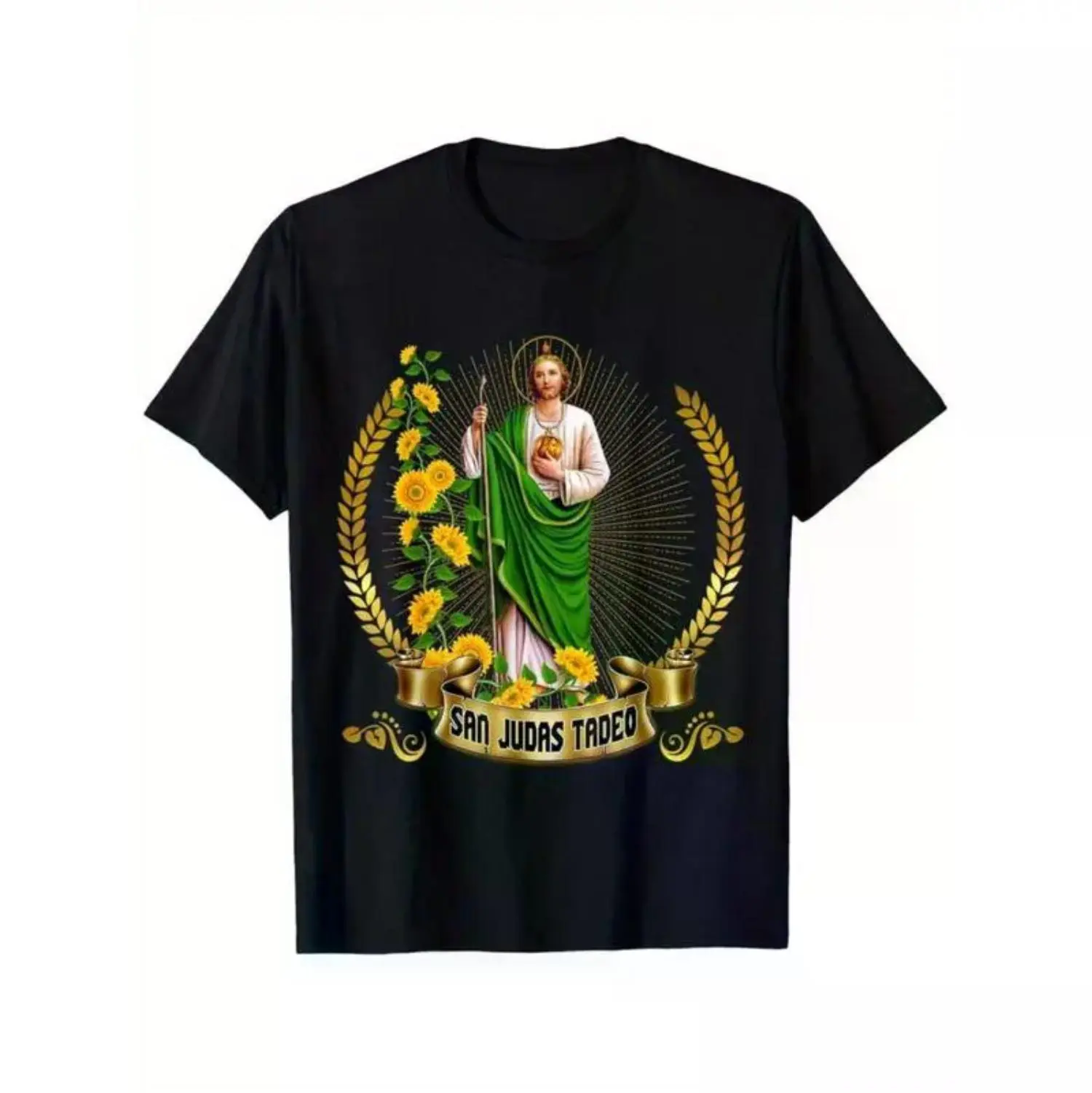 Cotton Short Sleeve T-Shirt Celebrating San Judas de Tadeo Mexico's Patron of Lost Causes