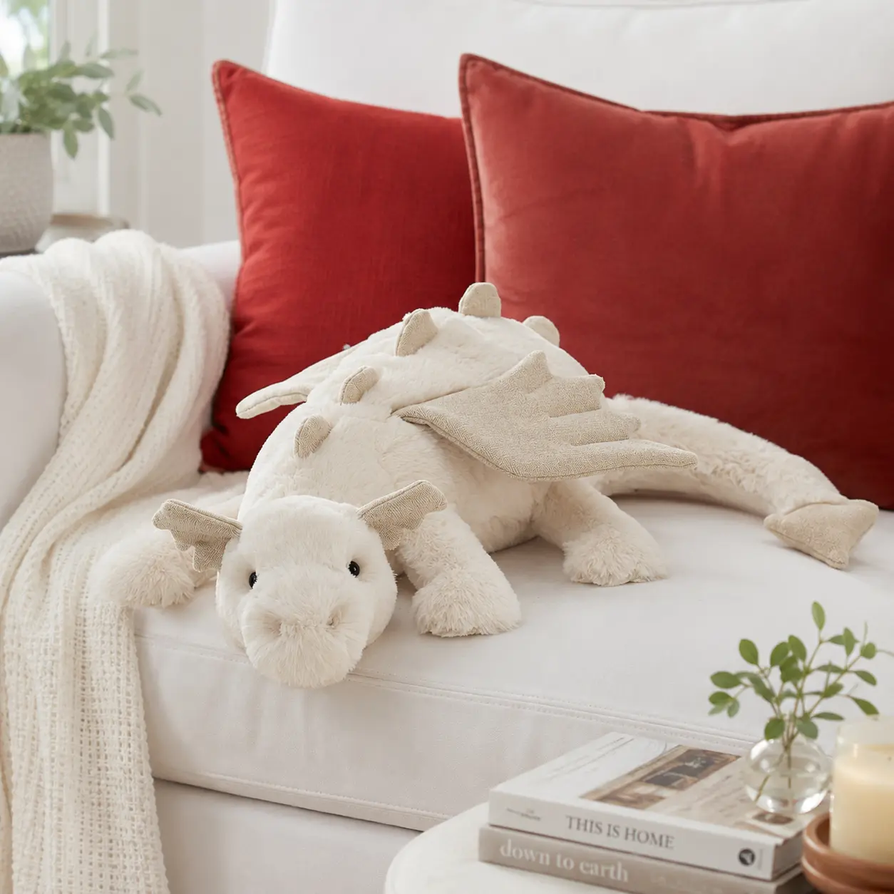 Jellycat dragon plush toys come in a variety of colors, perfect for collecting or giving as gifts to friends and family. They are 50cm long.