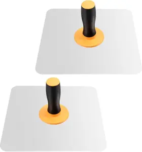 2 count 12 x 12 Inches Drywall Hawk, Solid Aluminium Plastering Hawk, Masonry Hawk with Comfortable Grip Handle and Round Edges for Cement, Mortar, Drywall