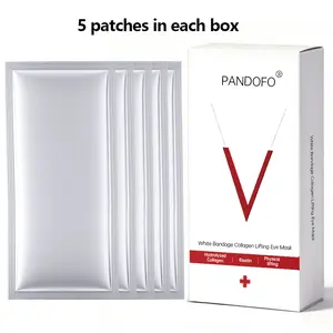PANDOFO White Bandage Collagen Eye Mask - Invisible Lifting Patches for Fine Lines & Puffiness, 5 Pairs