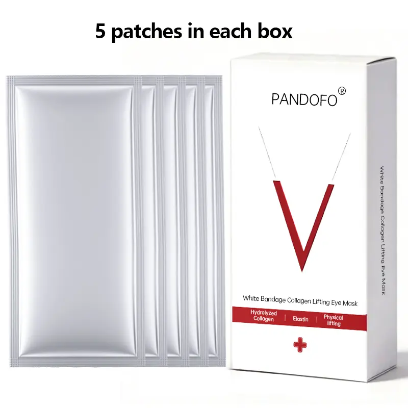 PANDOFO Collagen Eye Treatment Mask, Anti-Aging Patches for Dark Circles & Puffiness with Hyaluronic Acid, Invisible & Lightweight for All Skin Types, 5-Pair Pack, Moisture, Smooth, Dark Circles Treatment, Under Eyes, Plump, Gentle, Anti-Age Lift, Brighte