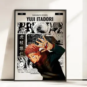 Yuji Itadori Poster Sukuna's Vessel Jujutsu Kaisen Anime Art Print All Sizes - No Frame