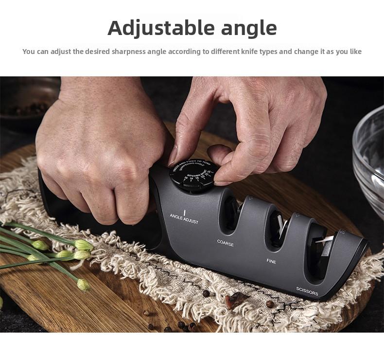 Adjustable Kitchen Knife Sharpener, Manual Tungsten Steel Sharpener, Fast Household Knife Sharpening Tool