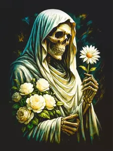 Halftone Skull Design for Black Fabric Ready to Press Heat Transfer DTF Transfer Direct to Film Heat Press Settings 300-320°F Cotton Polyester Firm Press Instructions