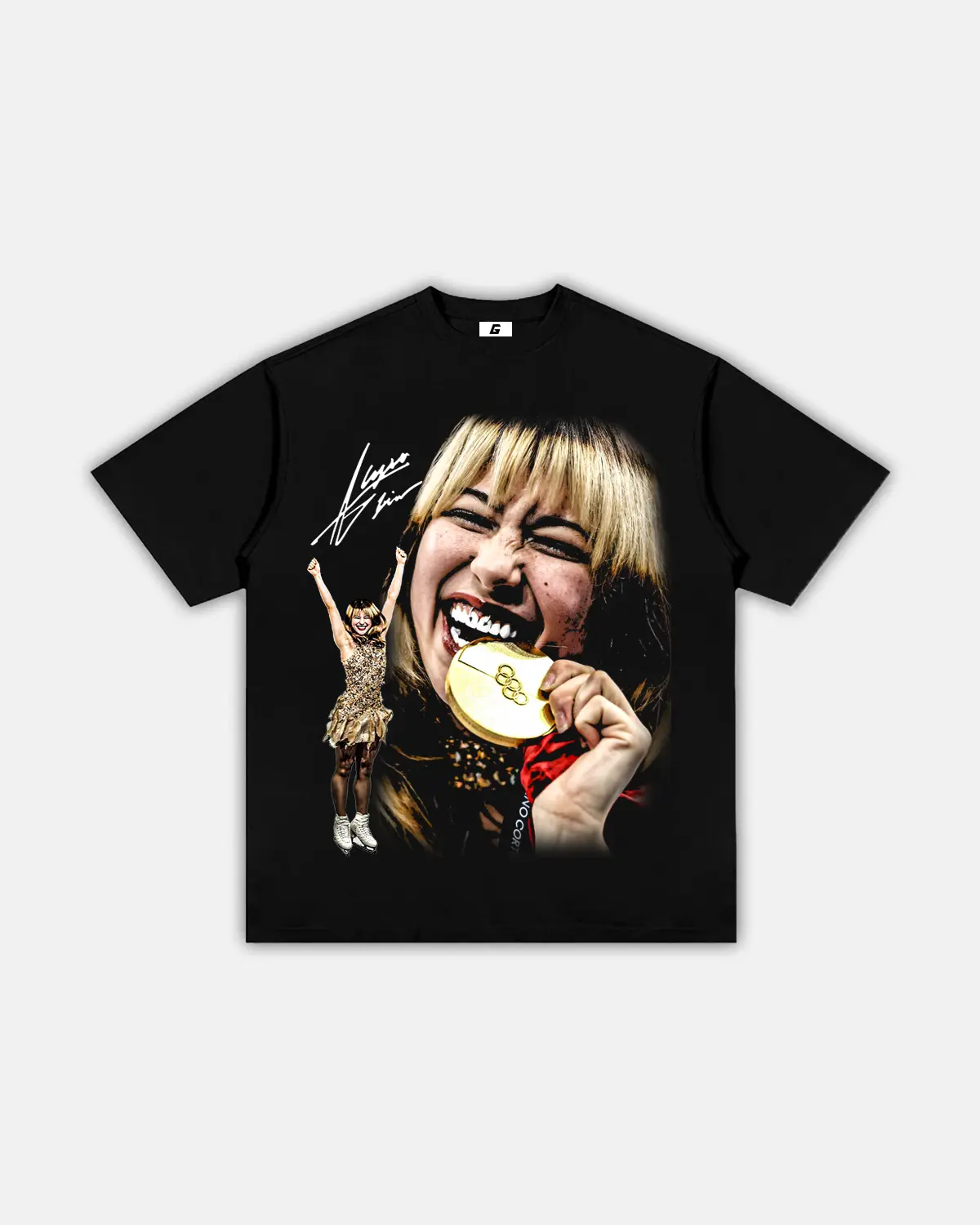 Youth & Adults Alysa Liu Gold T-Shirt – Ice Skating Inspired Graphic Tee