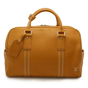 Pre-owned Louis Vuitton Calfskin Tote Bags Tobacco Carryall Tobacco Leather Travel Bag