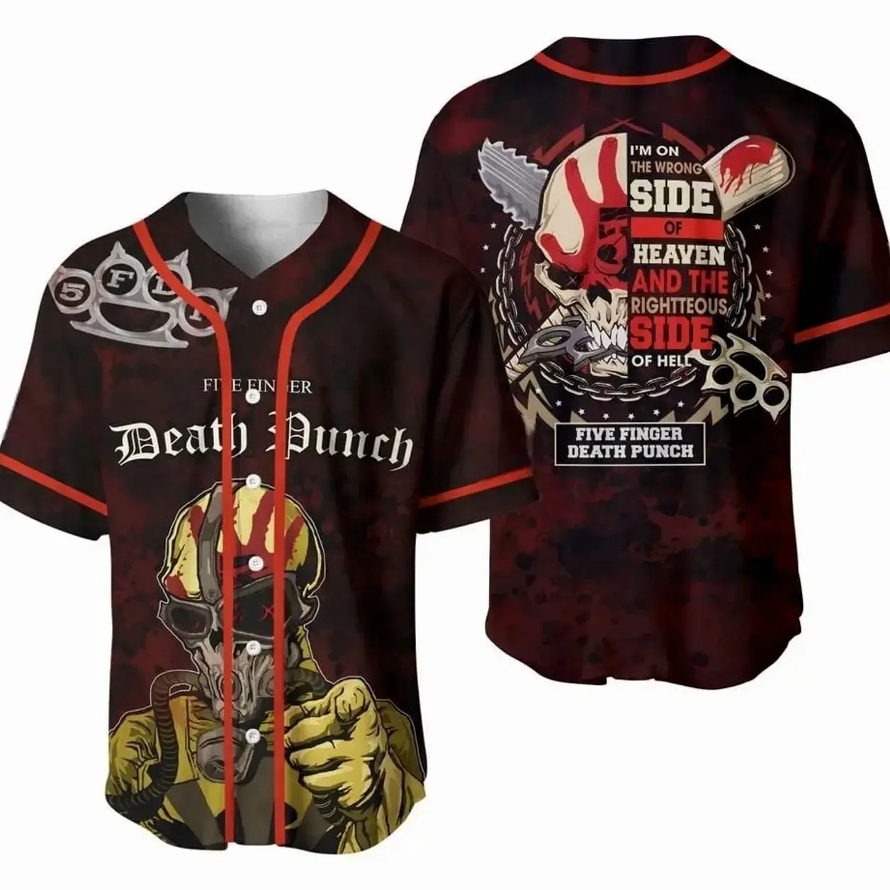 Personalized Death Punch 20 YEARS OF 5FDP Music Tour 2026 All Over Print Baseball Jersey OGK