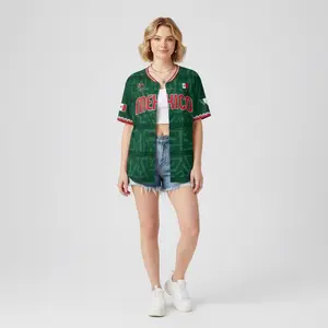 Personalized Baseball Jersey Mexico,Custom Team Name Number Mexican Jersey Shirt for Men Women Youth Kid Game Day Outfit For Mexico Fans B8
