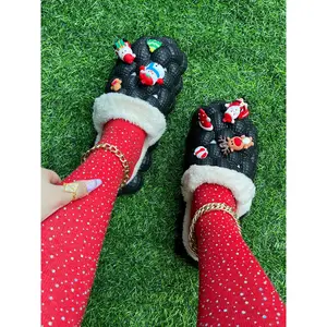 Furry House Slides for Chirstmas Funny DIY Bubble Slippers