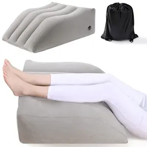 【No air pump provided】 An inflatable leg liftpillow, a portable wedge pillow with a storagebag, a multifunctional leg lift pillow that helpspromote blood circulation, treat leg injuries, andprovide leg rest