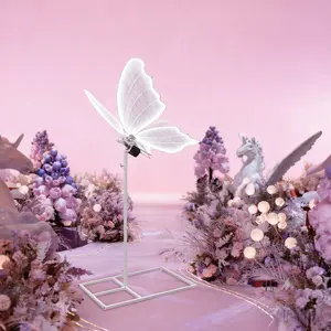 Wedding Electric Butterfly Floor Lamp: Giant Moving LED Butterflies Decoration with Movement & Lights Up - Big Movable Butterfly Props with Flapping Wings - for Birthday Party Baby Shower
