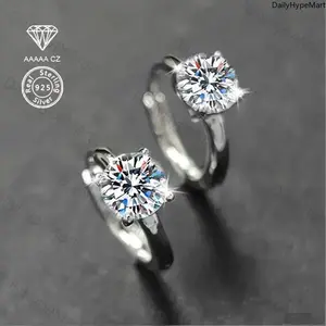925 Sterling Silver Plated 5A CZ Mosaic Earrings, Stylish Gift for All Seasons