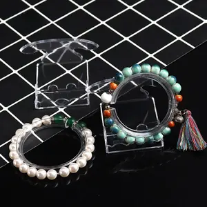 Transparent acrylic bracelet display stand, suitable for bracelets and bangles, transparent acrylic jewelry rack, sturdy base single bangle stand, suitable for retail, dressing table, and jewelry collection use