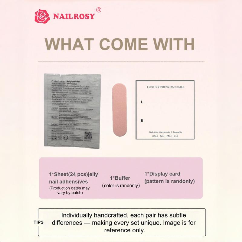 30pcs Mystery Box Handmade Press on Nails, 3D Floral Short Duck Nail Design with Shimmery Finish, Nail Kit Set Perfect for Weddings and Parties