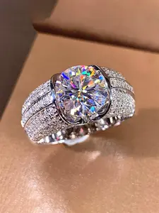 1 PC Gorgeous Style Cubic Zirconia Rings Fashion Ring For Men's Ring For Wedding Engagement Party Jewelry Valentine's Day Gift Solitaire Ring