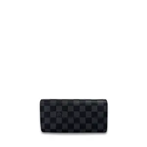 Pre-owned Louis Vuitton Coated canvas Small Leather Goods Damier Graphite Brazza Wallet