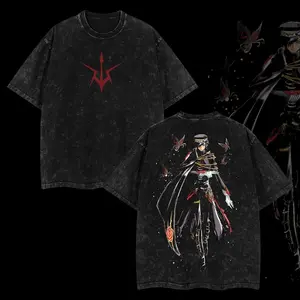 Emperor Lelouch   Code Geass Lelouch of the Rebellion R2 Anime Vintage Unisex Oversize Anime Washed Cotton T-shirt graphic tee  anime lover anime merch fan outfits men boys merch