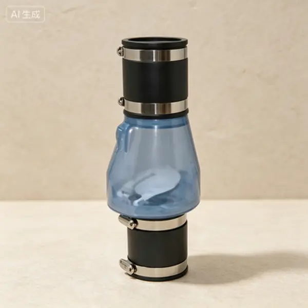 Clear Body PVC Slip Union Check Valve, 1-1/2 Inch Quiet Check Valve, 10.50 Inch Length, Non-Return Valve for Water Systems, Durable PVC Construction, Slip Fitting Connection