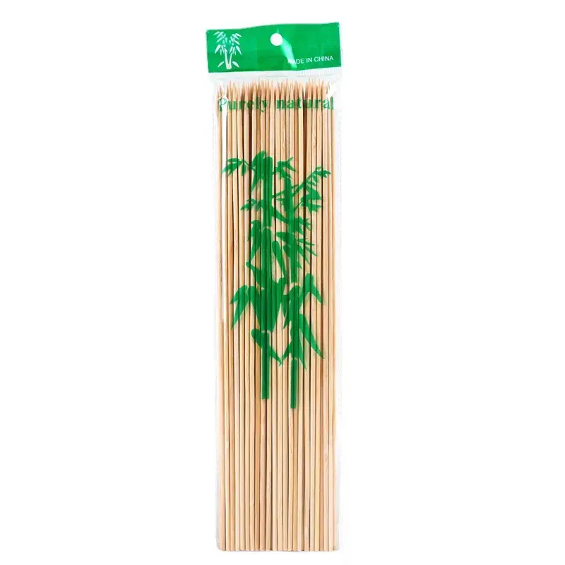 50 pcs Disposable Bamboo Stick Multipurpose Party Decoration Supply, For Flower Bouquet, Marshmallow, Plant Stake, BBQ Skewer, Handmade Crafts. Diameter 4mm, More Size Options 35cm