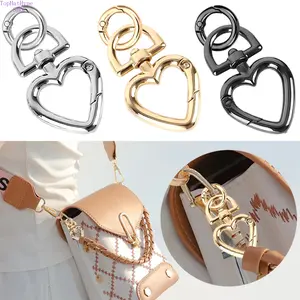 Double Opening Metal Rotating Spring Buckle, Heart & O Shape Combination, Fashion Bag Chain Hook Extender, DIY Crafts Accessories, Unisex 3-Piece Set