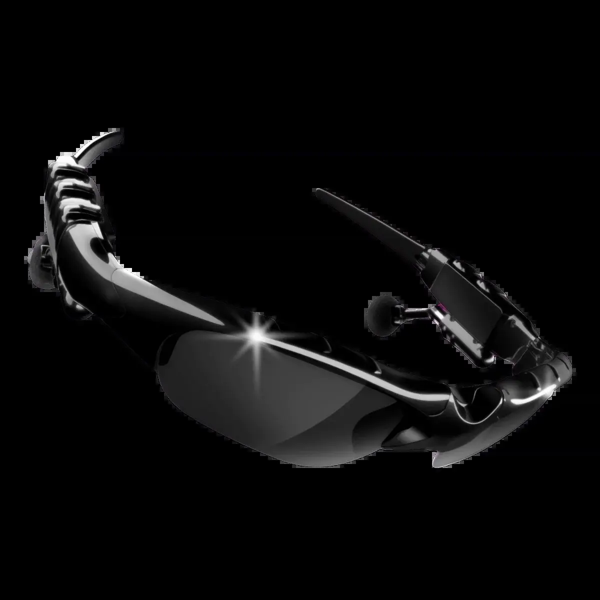 Wearable Wireless Button-Controlled Smart Sunglasses Headset with Mic, Stereo Earbuds, Mobile/Android Compatible Device for Driving, Cycling, Bluetooth