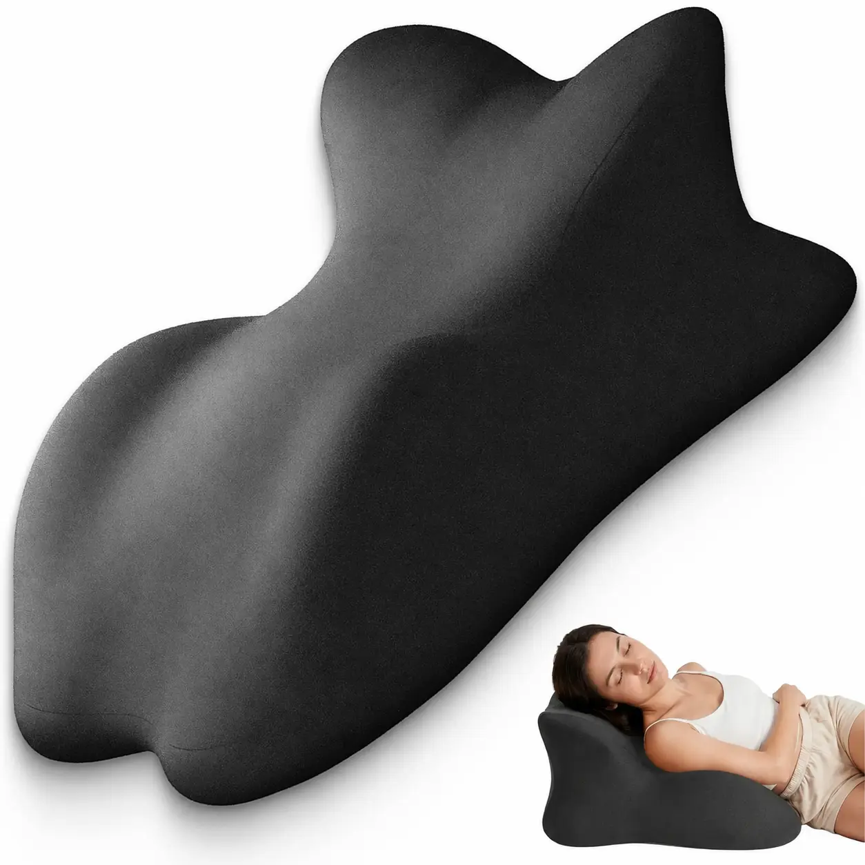 Ergonomic Multi-Function Memory Foam Wedge Pillow - Soft, Breathable, Durable Bathtub Pillow for Back Support, Neck Alignment, Sleep Relaxation (Home & Bathroom Supplies, Body Support Bolster)