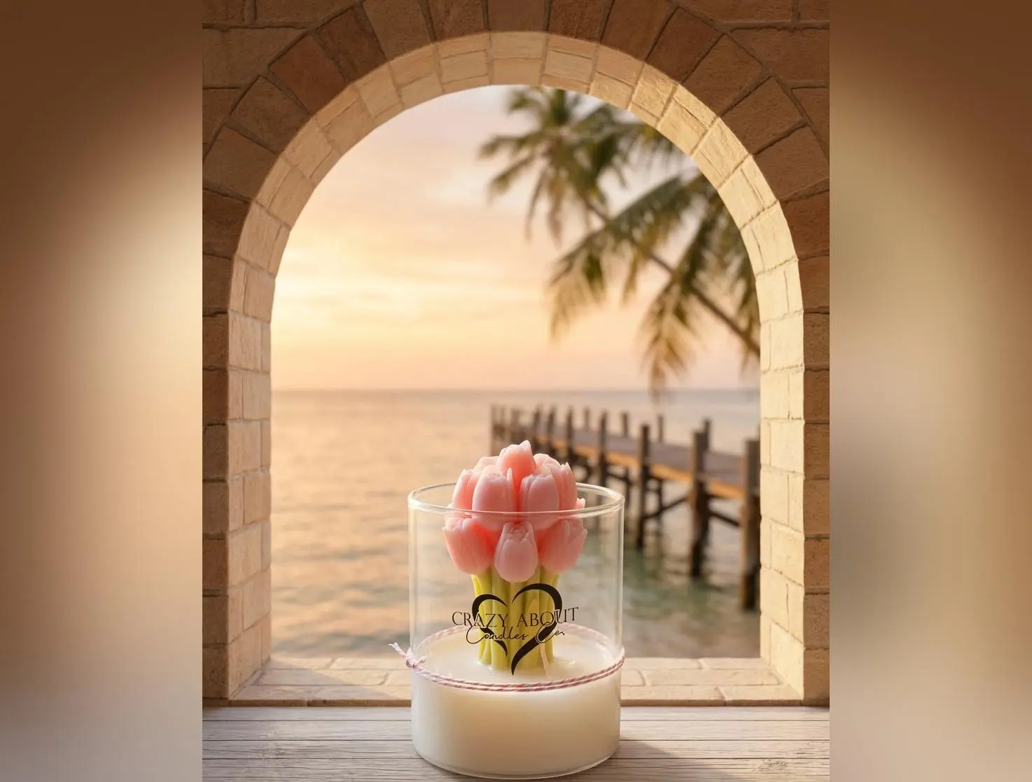 Pink Tulip Floral Sensation Candle