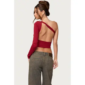 Mila Asymmetric Backless One Shoulder Top