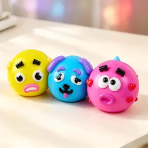 sCute Dog Face Swap Squishy Stress Relief Ball, Soft TPR Slow Rebound Puppy Squeeze Fidget Toy, Portable Sensory Vent Squishies for Office Classroom, Creative Pocket Decompression Gift for Kids Teens Adults Daily Mood Calm big dumpling
