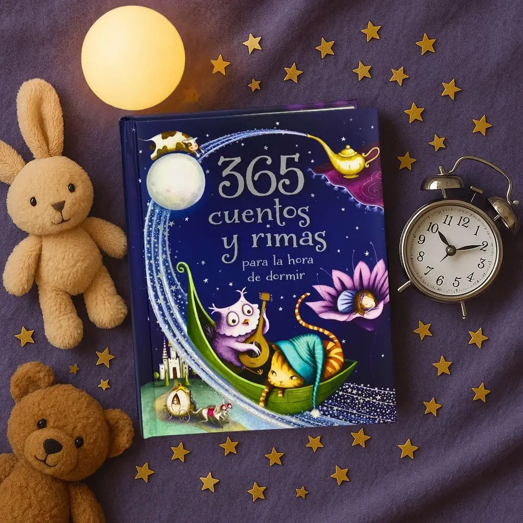 365 Tales and Rhymes Hardcover Picture Book - Spanish Edition, Bedtime Book for Children, Books