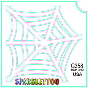 Ruby Red Paint G358 1.5 x 2.3 x 2.3 in. 3-Ply Spider Web Design Glitter Tattoo - Pack of 100