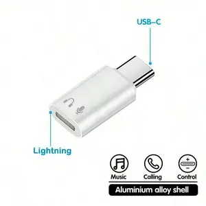 Type-C To Lightning Audio Adapter, USB C Male To Lightning Female Headphone Converter, Accessories, Electronic Durable