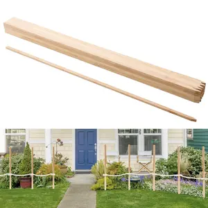 Wooden Garden Stakes Set, 25-Piece 48 x 0.5 x 0.69 Inches Fir Wood Plant Support Stakes with Sharp Point, Survey Grading Stakes, Ground Stakes for Garden Boundaries, Silt Fence, Backyard Landscaping, Baselines