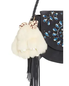 Shyanne Women's Plush Bunny Bag Charm - Aa349-Ivory