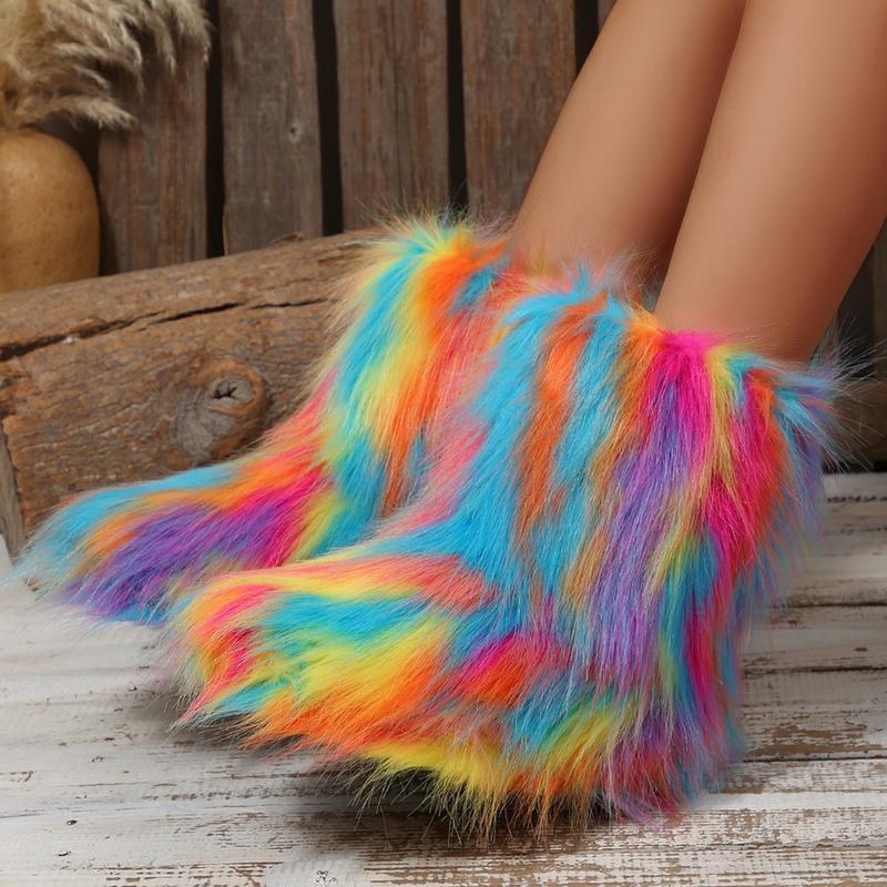 Women's Plush Snow Boot Comfortable Round Toe Warm Snow Boots Fashion Winter Indoor Outdoor Shoes