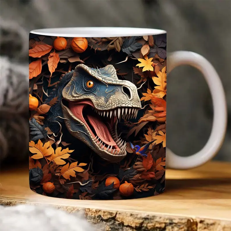 3D Print Dinosaur Mug, 3D Dinosaur Mug, 3D Mug Design