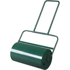 VINGLI Lawn Roller Water Filled Pull Behind 20inch Garden Drum Roller Push/Tow Behind, Water/Sand Filled Roller for Garden, Lawn, Backyard (24 inch, Green)