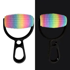 Little Ouchies Grippie Body Roller  Massager - Rainbow Glow -  Stim Tool with Firm Plastic Spikes for Anxiety & Stress Relief Pain Stimulation and Impulse Management Teal Color