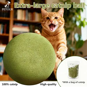Petour Extra-large Natural Catnip Ball, 10cm, Safe & Edible, Improve Oral Health & Regulate Intestinal Health for Cats to Chew and Play, A Fun Toy for Cats, Great Cat Toys and Cat Stuff For Indoor Cats, Valentines Gift for Cats