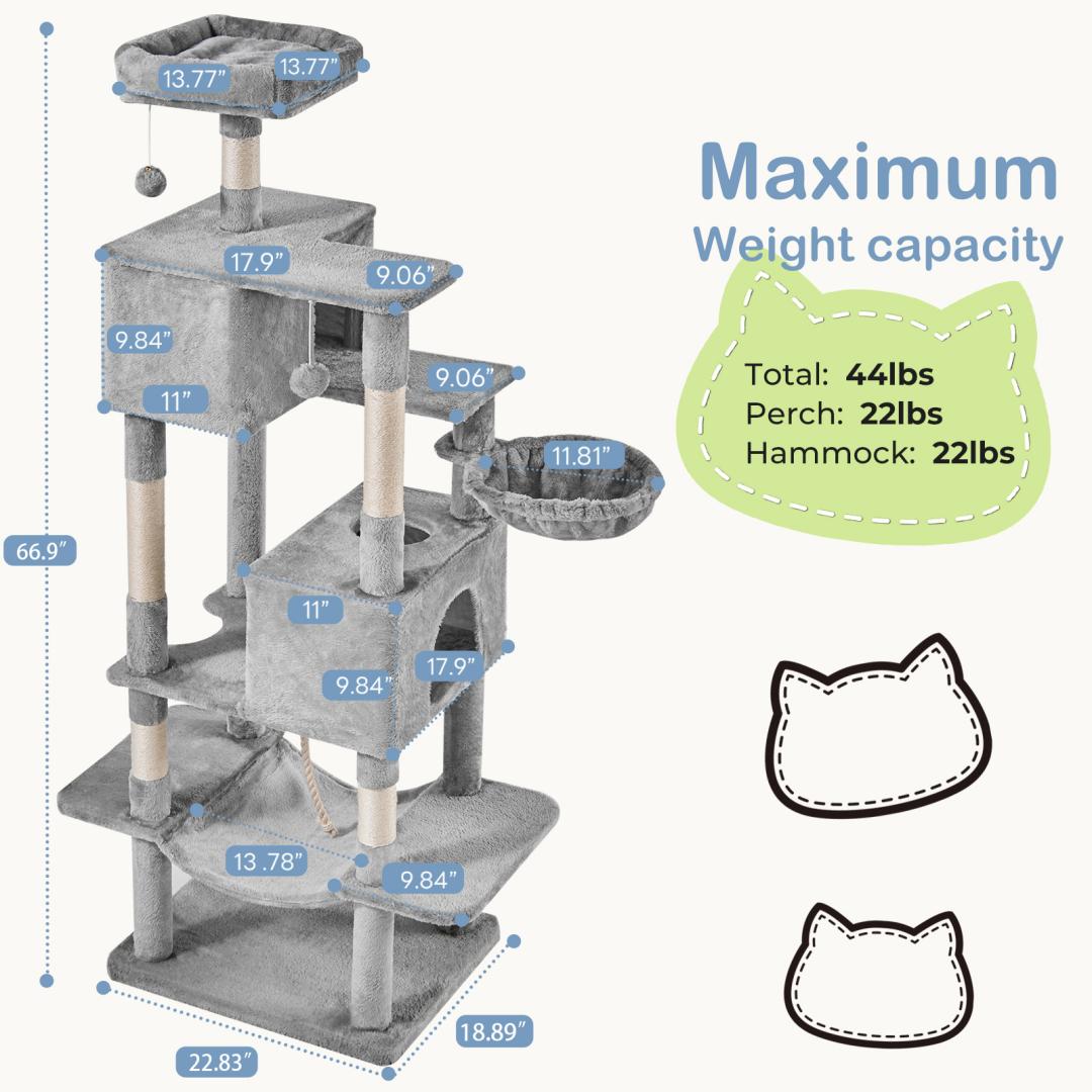 66 Inch Cat Tree Tower