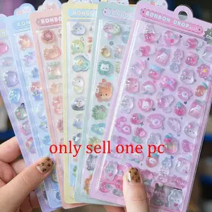 3D Stereo Relief Stickers for Kids, Fun Hollow Bubble Decorative Stickers, Cute Cartoon Design, High Aesthetic Value