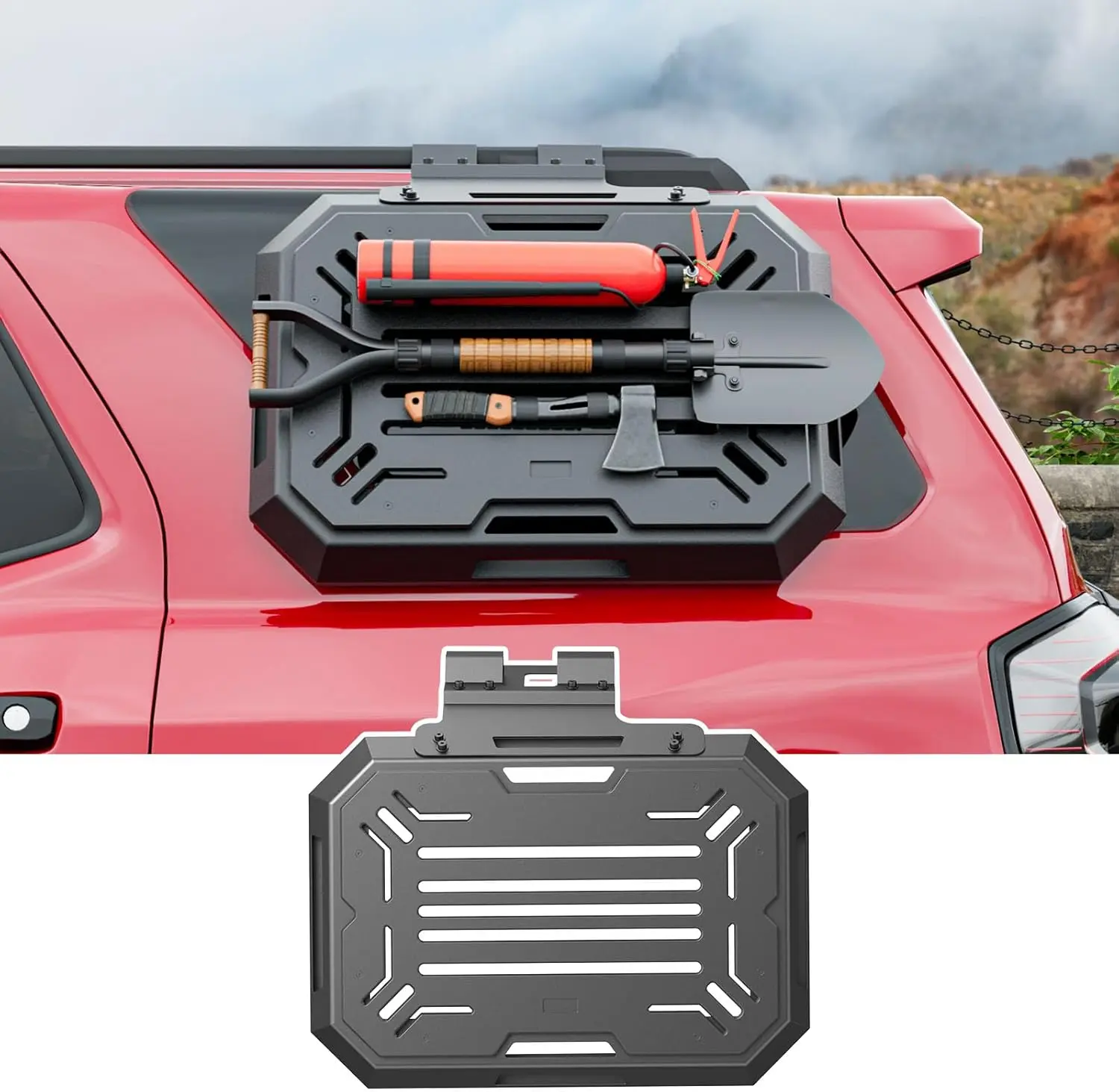 [Fits 25-26 4Runner] Rear Window Storage Molle Panel Compatible with 2025 2026 Toyota 4Runner Storage Panel System Rear Window Shelf Replacement for 2025 2026 Toyota 4Runner Accessories