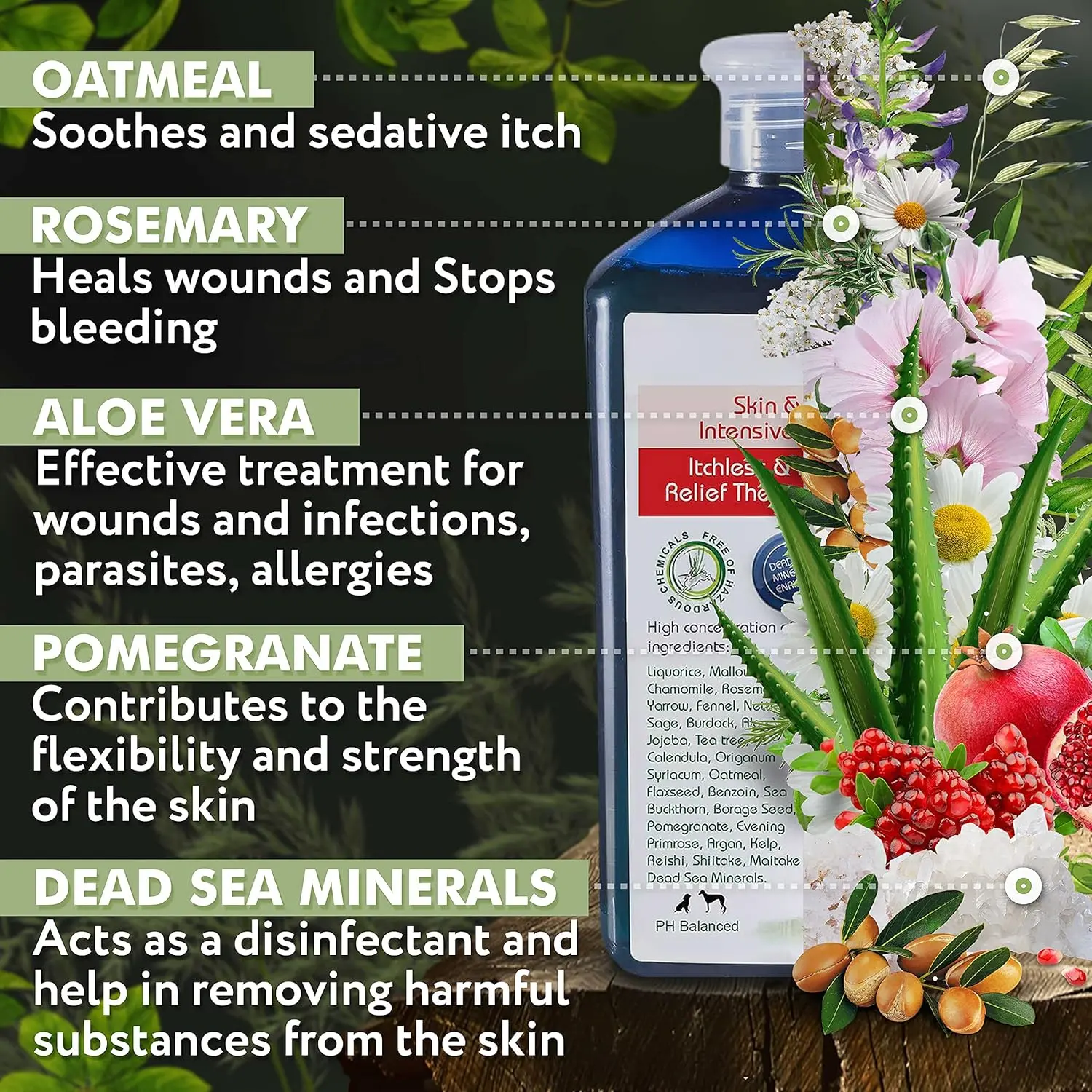Natural Medicated Dog Shampoo \u2013 Anti Yeast Anti Itch Dog Shampoo - Healthy Skin & Coat - First Aid in Hot Spots Ringworm Scrapes Abrasions & Dermatologic Infections - 400ml \/ 13.5 fl oz