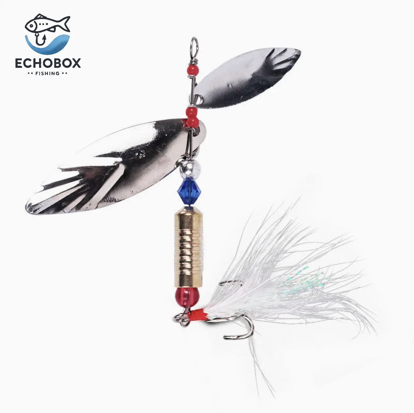 Echobox Pro Dual Inline Spinner Fishing Lure 1PC | Ultimate Bait for Bass Pike Trout and More! Perfect Complement to your Fishing Kit!