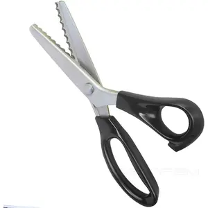 Serrated Scalloped Edge Pinking Shears Multifunction Stainless Steel Tailor Scissors Professional Zig-Zag Cut Scissors for Sewing Craft Paper Clothing Fabric (Scalloped, 10mm)