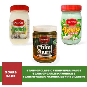 Combo Gourmet Pintón – Ajonesa Clásica, Ajonesa con Cilantro y Chimichurri Cubano Flavor Perfume