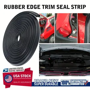 13ft Black Rubber Car Door Waterproof Strip With Metal Clip Tongue. - Easy Installation, Noise Reduction, Fit For Cars, Trucks, RVs, Boats, Trailers & Home Use - Durable Waterproof Seal, Vehicle Door Seal |   Rubber Edge Trim |   Highquality Rubber