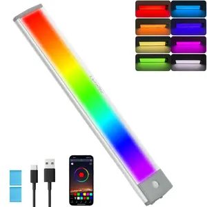 Battery Operated 45 LED Super Bright RGB Light With Motion Sensor Detection and APP Control For Under Cabinet Lighting-Stairs-Bedroom-Gaming Room-Kids Room-Hallway-Party Lighting