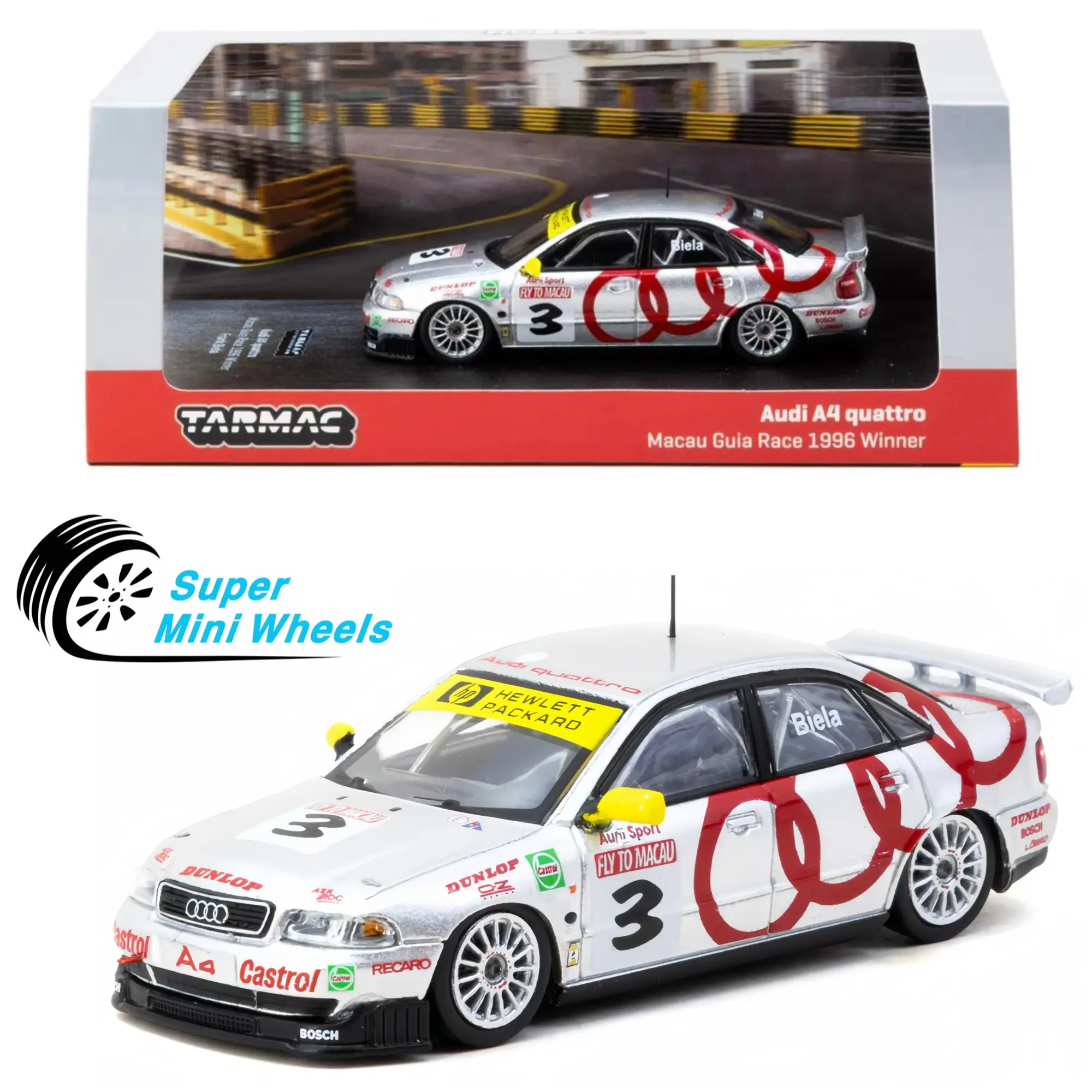 Tarmac Works 1:64 Audi A4 Quattro #3 Macau Guia 1996 Winner