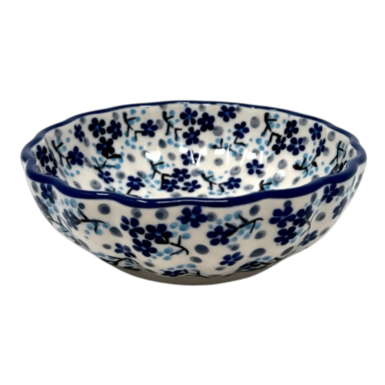 Bowl, Round, Blossom, 4.75" in "Scattered Blues" by Manufaktura | M094S-AS45